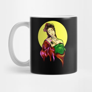 illustration of japanese geisha Mug